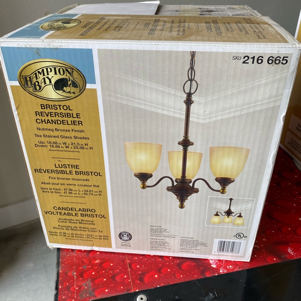 PAIR of 3 light Lamps BRAND NEW reversible- sealed